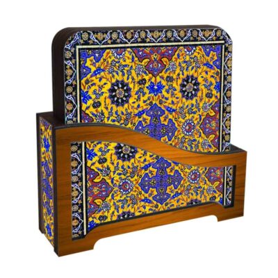 Ensemble de Dessous de Verre et Support avec Motif Artistique d’Inspiration Persane Diana