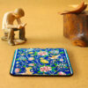 Ensemble de Dessous de Verre et Support avec Motif Artistique d'Inspiration Persane Floral