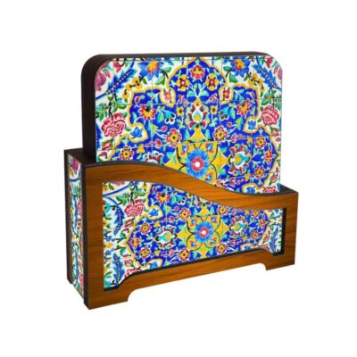 Ensemble de Dessous de Verre et Support avec Motif Artistique d’Inspiration Persane Kaashi