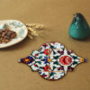 Ensemble de Dessous de Verre et Support avec Motif Artistique d'Inspiration Persane Negar