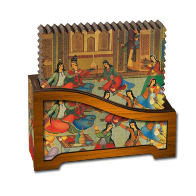 Ensemble de Dessous de Verre et Support avec Motif Artistique d’Inspiration Persane Rima