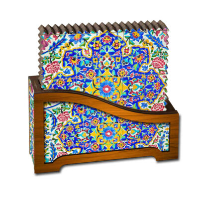 Ensemble de Dessous de Verre et Support avec Motif Artistique d’Inspiration Persane Saleh