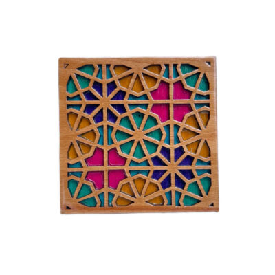 Sous-verres Géométriques en Bois avec le Design Tara (x2)