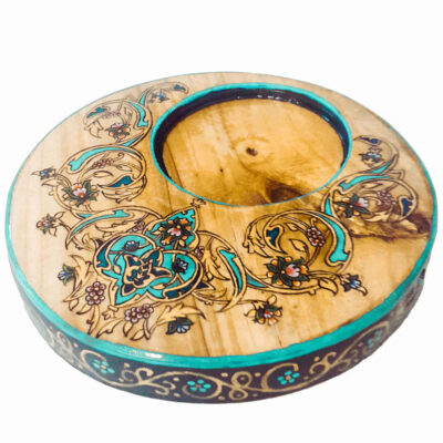 Ensemble de Dessous de Verre avec Motif Artistique d’Inspiration Persane Tazhib