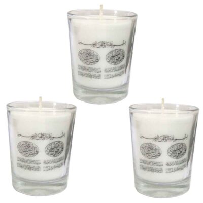 Ensemble de 3 bougies votives islamiques – 4 Qul
