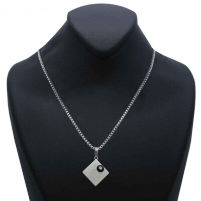 Collier islamique en acier avec pendentif Va In Yakad