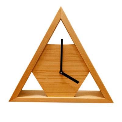 Horloge de Bureau en Bois Moderne – Modèle Triangle