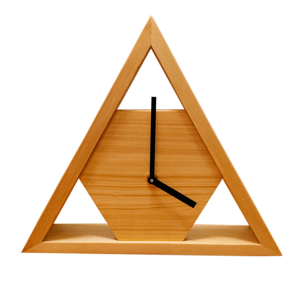 Horloge de Bureau en Bois Moderne - Modèle Triangle