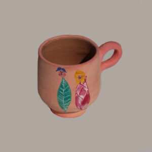 Tasse en céramique artistique – À la main, avec motif de couple