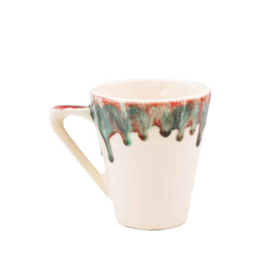 Tasse en poterie artisanale – Motif à glaçage dégoulinant, modèle Kiana