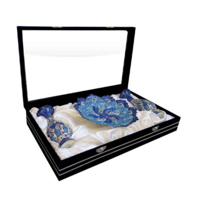 Coffret Cadeau – Vases & Assiette en Émail Persan
