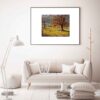 Peinture artistique originale : Huile sur carton, paysage d'automne