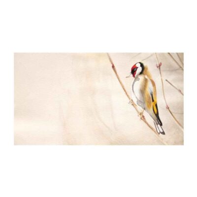 Peinture d’art réaliste originale : Huile sur carton, oiseau