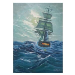Peinture réaliste originale : Huile sur toile, mer