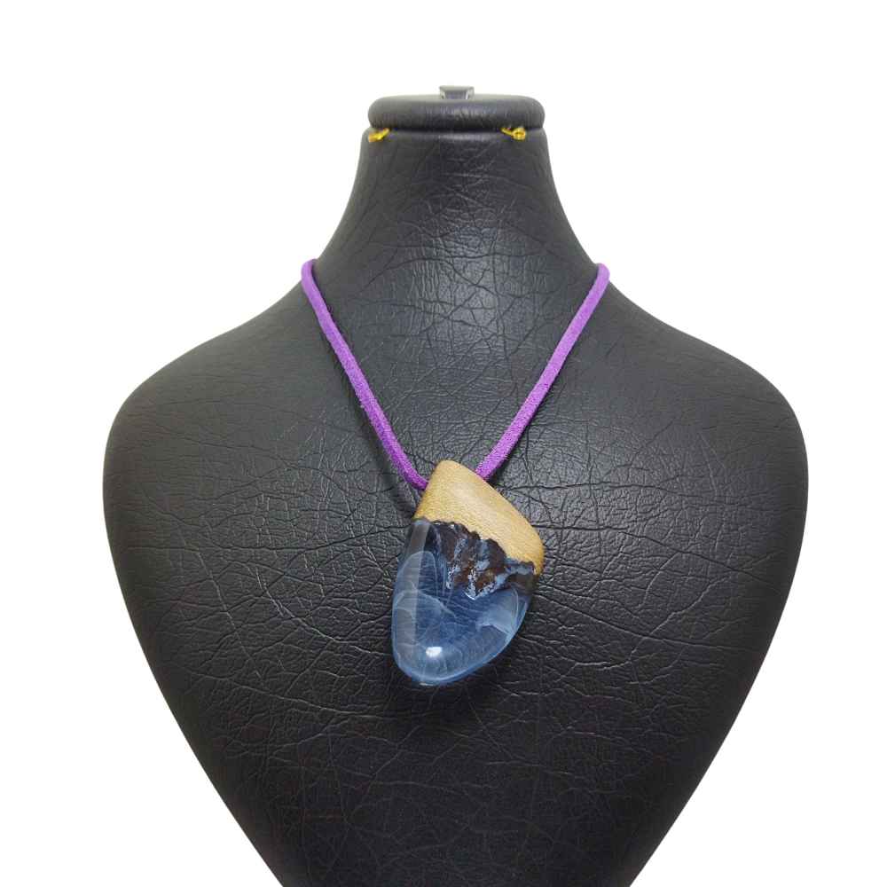 Collier Bois & Résine Artisanal Style Audacieux Abr