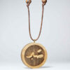 Collier en bois persan artistique Calligraphie Sabr