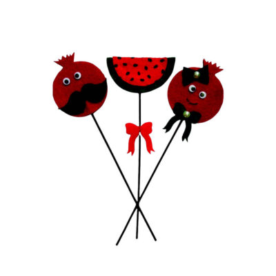 Collection de décorations de gâteau Yalda rouge 6687255 (x6)