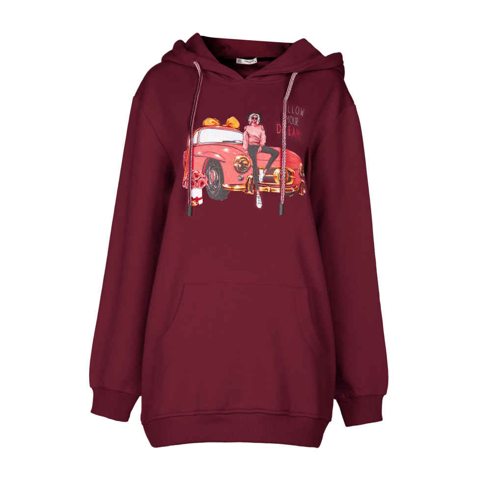 Sweat à capuche en coton pour femme Modèle 51604