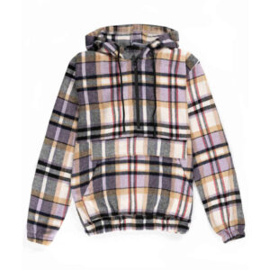 Sweat à capuche en coton à carreaux pour femme Modèle 58790