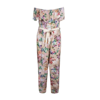 Combinaison fleurie avec ceinture latérale pour femmes Laya