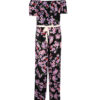 Combinaison fleurie avec ceinture latérale pour femmes Laya