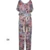 Combinaison fleurie avec ceinture latérale pour femmes Paradise