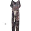 Combinaison fleurie avec ceinture latérale pour femmes Paradise