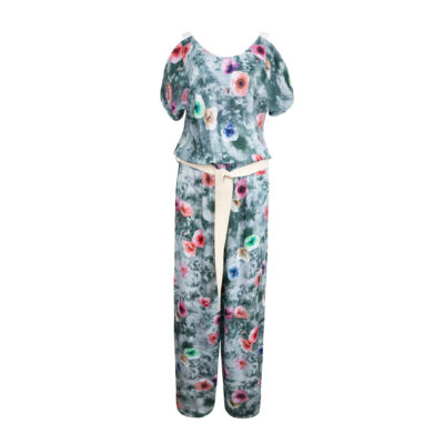 Combinaison fleurie avec ceinture latérale pour femmes Paradise
