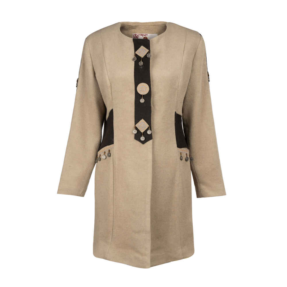 Manteau Croisé en Laine pour Femmes – 54634