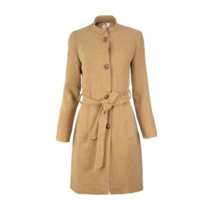 Manteau en coton d’hiver avec ceinture latérale pour femmes – Fonctionnel et à la mode