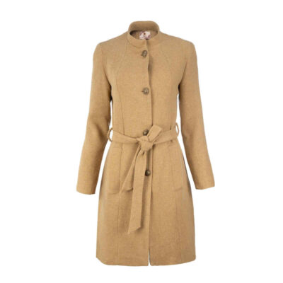 Manteau en coton d’hiver avec ceinture latérale pour femmes – Fonctionnel et à la mode