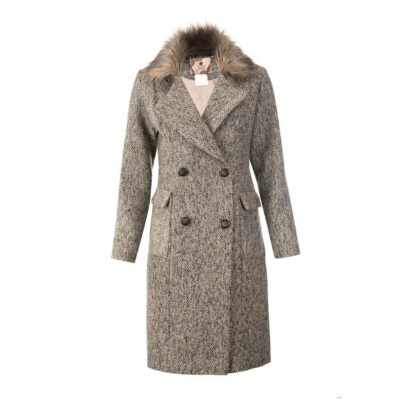 Manteau en coton à double boutonnage pour femmes – Confortable et classique