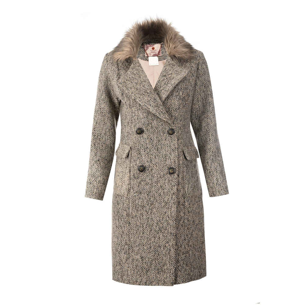 Manteau en coton à double boutonnage pour femmes – Confortable et classique