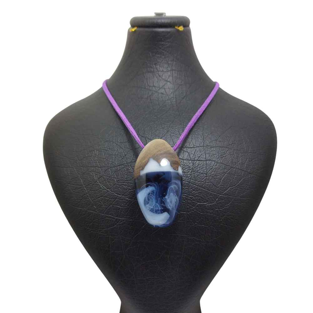 Collier Bois & Résine Artisanal Style Audacieux Nuage