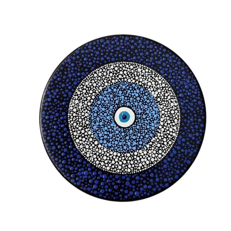 Assiette Décorative en Céramique Peinte à la Main Art Pointillé Cheshm Nazar