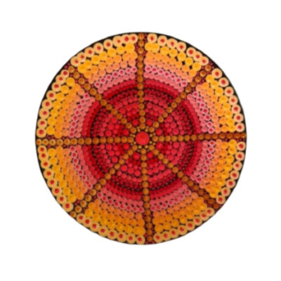 Assiette Décorative en Céramique Peinte à la Main Art Pointillé Hasti
