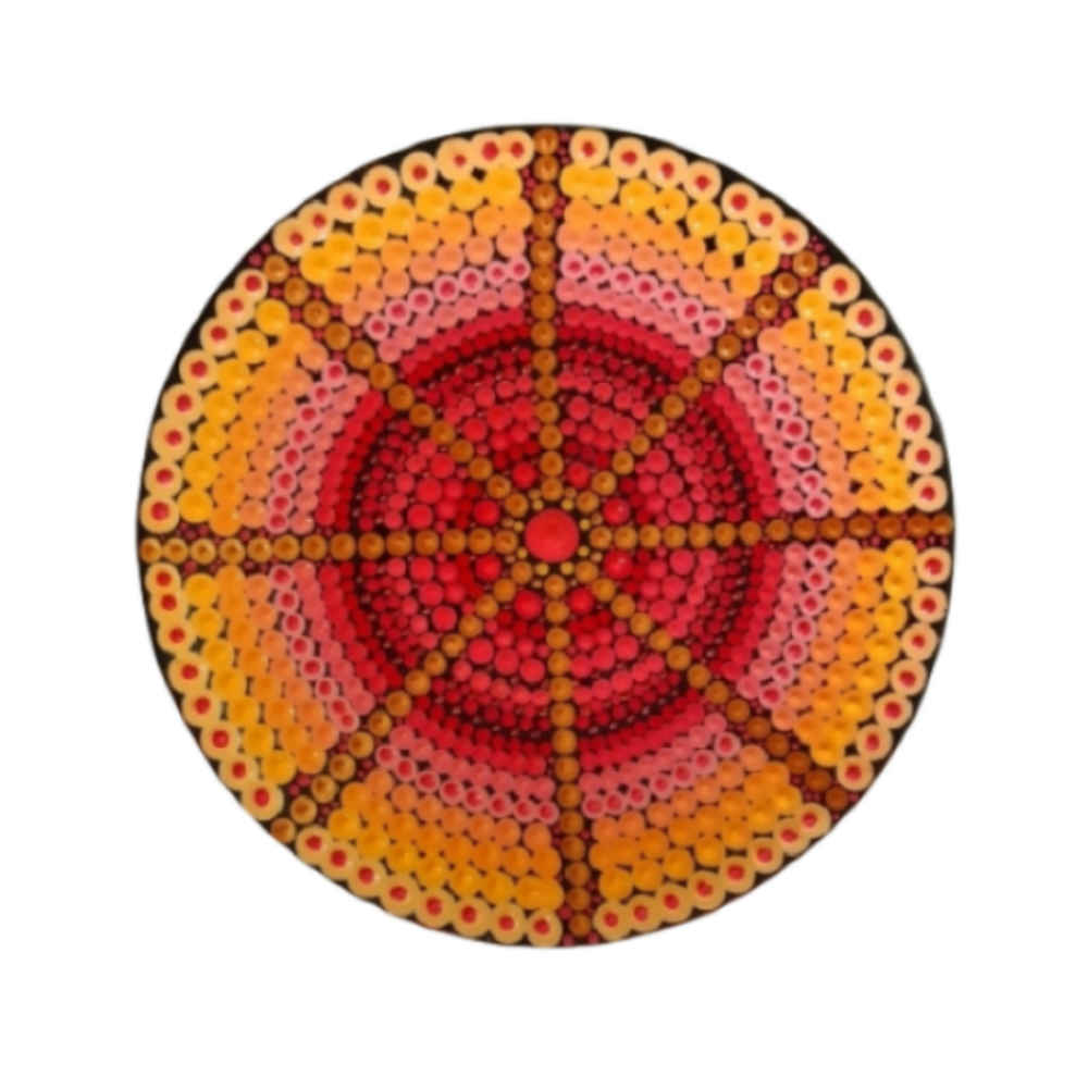 Assiette Décorative en Céramique Peinte à la Main Art Pointillé Hasti