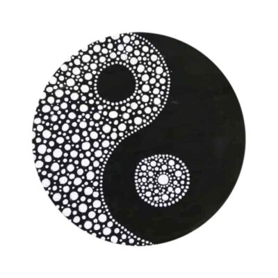 Assiette Décorative en Céramique Peinte à la Main Art Pointillé Yinyang