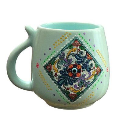 Tasse en céramique artisanale – Motif Dot Art, modèle Romina