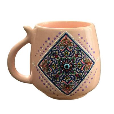 Tasse en céramique artisanale – Motif Dot Art, modèle Taha