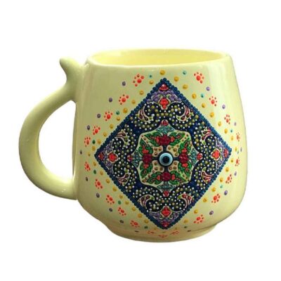 Tasse en céramique artisanale – Motif Dot Art, modèle Taraneh