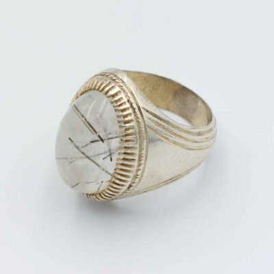 Bague en argent Dur-e Najaf persane pour hommes Élégance Ahad