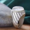 Bague en argent Dur-e Najaf persane pour hommes Élégance Ahmad