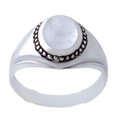 Bague en argent Dur-e Najaf persane pour hommes Élégance Basir