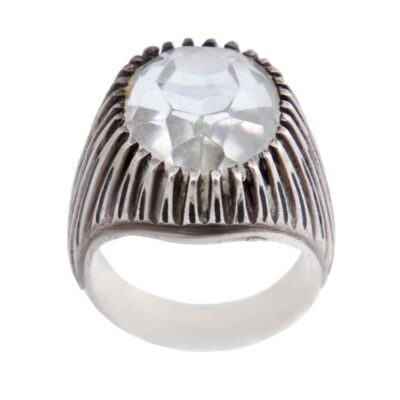Bague en argent Dur-e Najaf persane pour hommes Élégance Emad