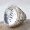 Bague en argent Dur-e Najaf persane pour hommes Élégance Iman