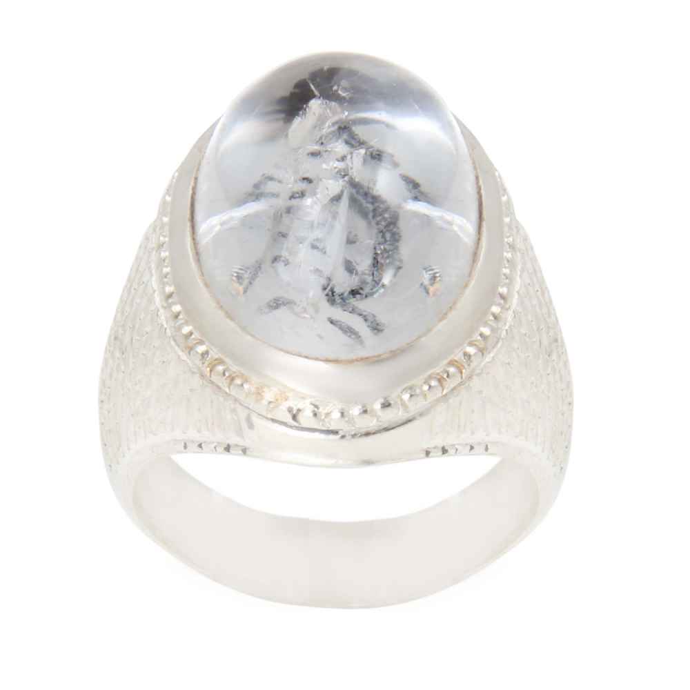 Bague en argent Dur-e Najaf persane pour hommes Élégance Iman