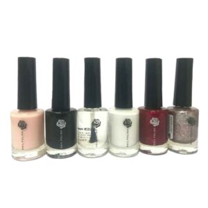 Vernis à ongles Halal finition brillante et pailletée et couleurs chics respirantes (6x)