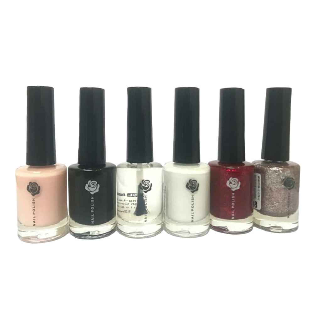 Vernis à ongles Halal finition brillante et pailletée et couleurs chics respirantes (6x)