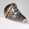 Bague en Argent Hématite Persane Pierre Précieuse Hadid pour Hommes Farhad